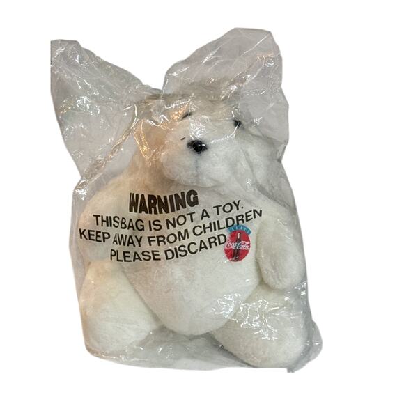 VTG Deadstock Coca-Cola White Polar Bear Circa 1993 7" Tall - Picture 1 of 1
